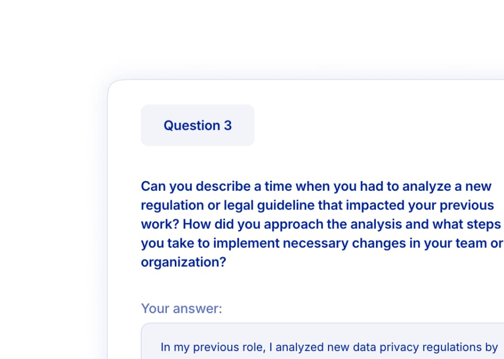 Generate unlimited practice questions for your next interview